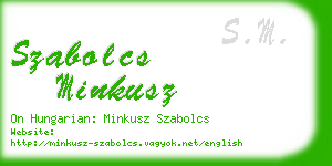 szabolcs minkusz business card